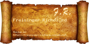 Freisinger Richárd névjegykártya